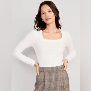 Old Navy Fitted Square-Neck Rib-Knit Tshirt